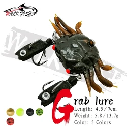 WALK FISH 1PCS Crab Soft Lure Silicone Fake Bait 5.8g 13.7g Sinking Predator Sea Rock Squid Fishing Artificial Equipment
