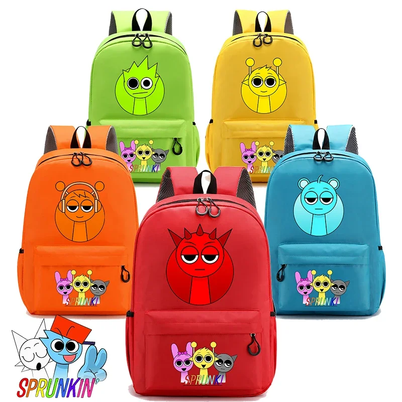 

Game Sprunki School Bag Cartoon Anime Boy Girl Knapsack Teenager Printed Backpack Student Book Bag Rucksack Stationery Storage