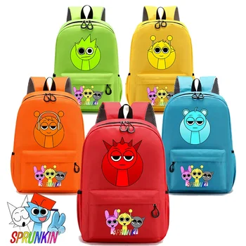 Spiel Sprunki Schultasche Cartoon Anime Junge Mädchen Rucksack Teenager Bedruckter Rucksack Student Büchertasche Rucksack Schreibwaren Aufbewahrung