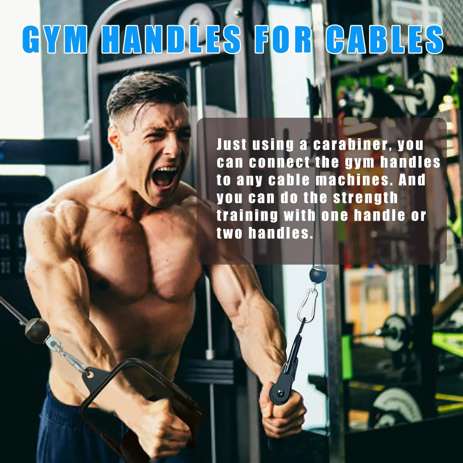 Fitness Arm Strength Lat Pull Down Bar Handles Ergonomical Muscle Training Rope Gym Pulley Cable Machine Attachment