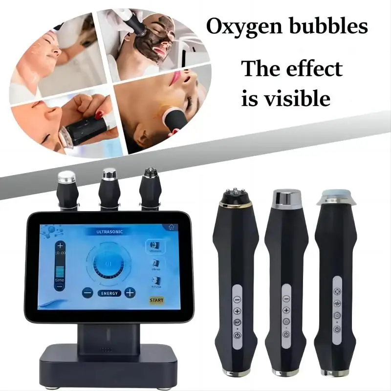 Oxygen Jet Facial System Face Cleaning Pore Cleaner Acne Treatment 7 Led Lights Co2 Bubble Oxygenation Exfoliating Machine
