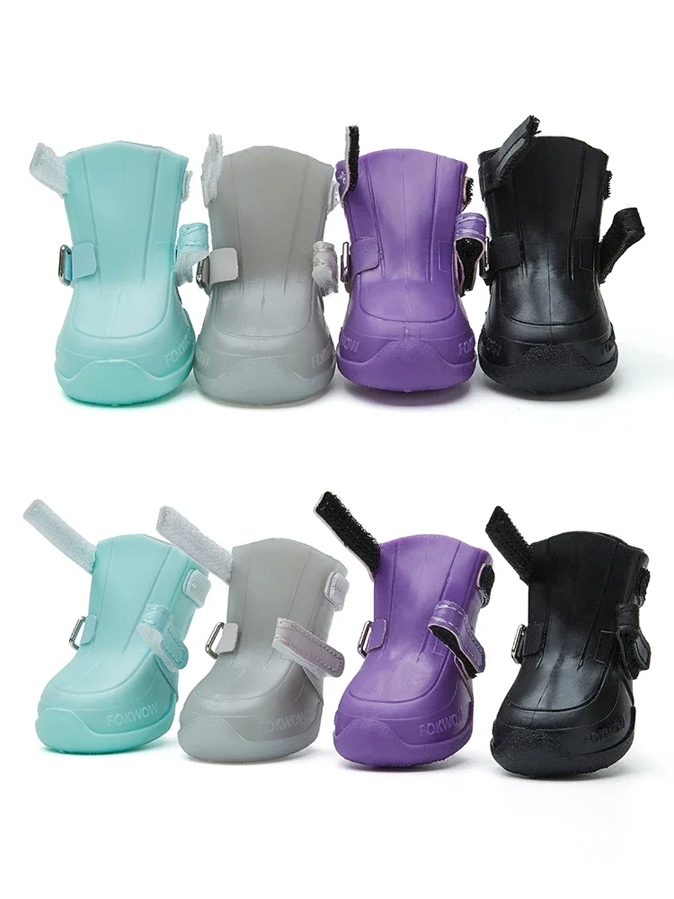 Four Seasons Pet Rain Boots Waterproof Dog Shoes Zapato Perro Yorkshire Terrier Pug Schnauzer Puppy Shoes Dogs Acessorios