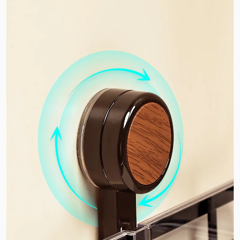 Retro Wooden Environmental Protection, Suction Cup Toilet Storage Rack, Bathroom Non Large Hole Storage Rack, Wall Mounted Corne