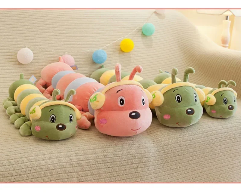 [New]40~90cm Colorful catoon caterpillar plush toy doll soft comfy insect pillow cotton worm bug model sofa car cushion kid gift