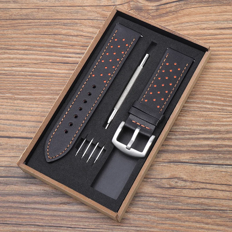 Correa de cuero para Samsung galaxy watch 6, 5/pro/4-6 Classic/Active 2, pulsera genuina de 20/22mm, Huawei gt, Amazfit gts-gtr-3-2e