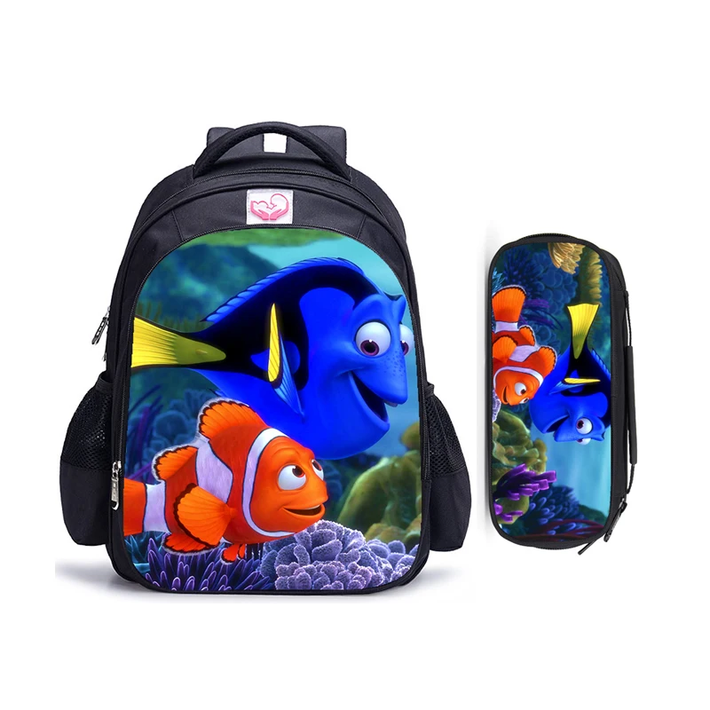 Imagem -03 - Disney Finding Nemo Mochila Escolar Infantil Mochila Ortopédica Infantil Bolsas de Desenhos Animados de Meninos e Meninas 16