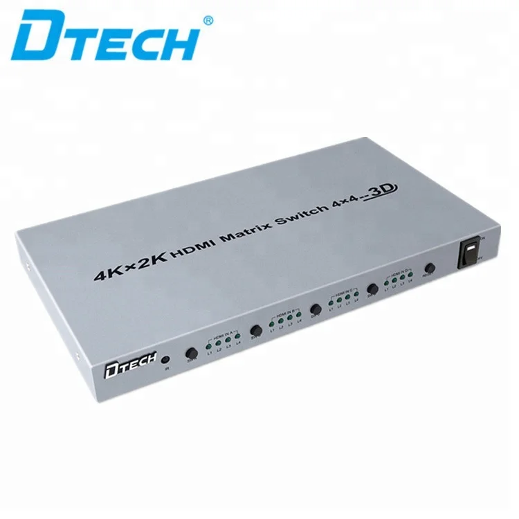 Dtech 고품질 3D 4Kx2K HDMI 매트릭스 스위처 4입력 4출력 HDMI 매트릭스 스위치 4x4
