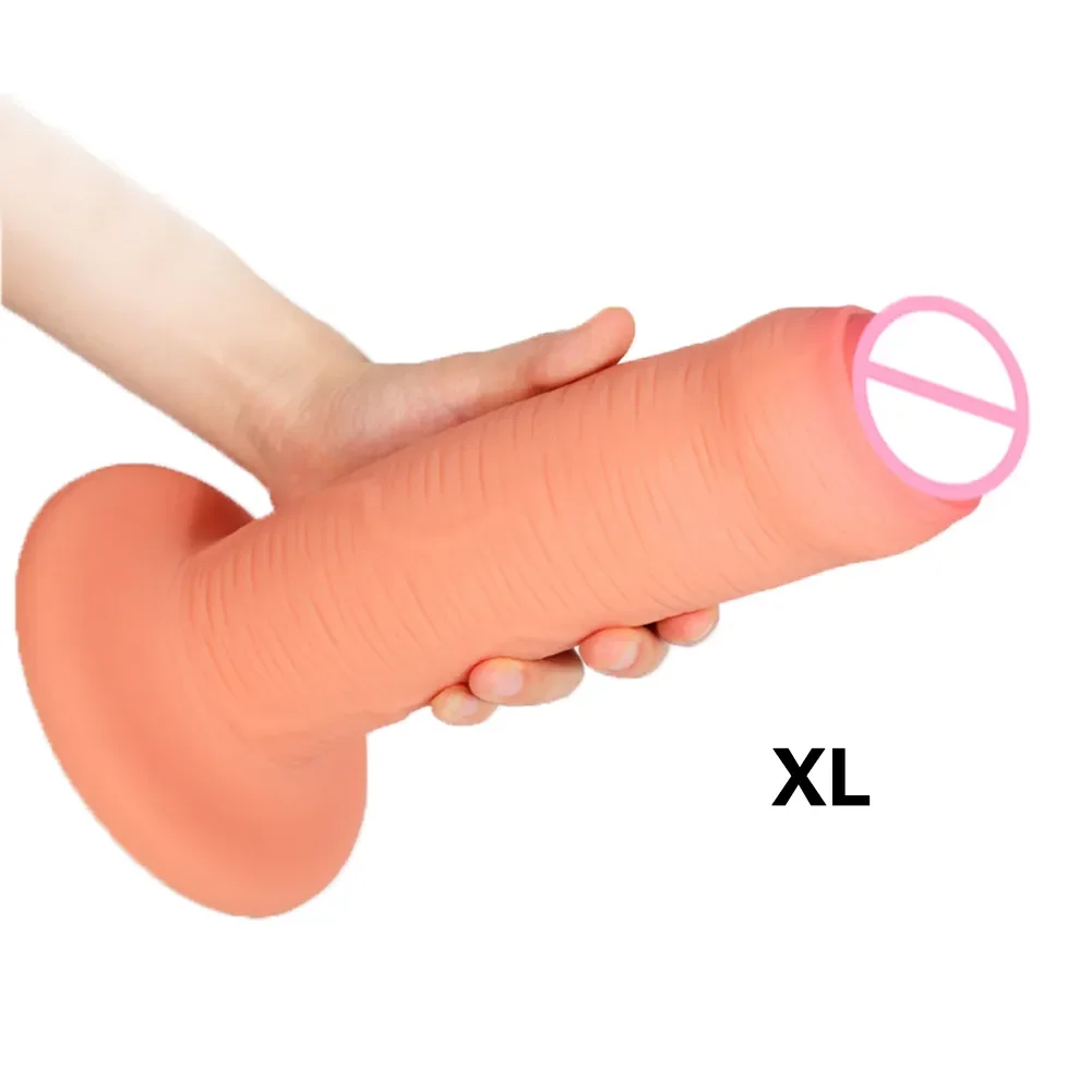 Hollow Soft Silicone Bathroom Female Masturbator Realistic Long Penis Vagina Anal Enema Suction Cup Dildos Large Adult Sex Toys