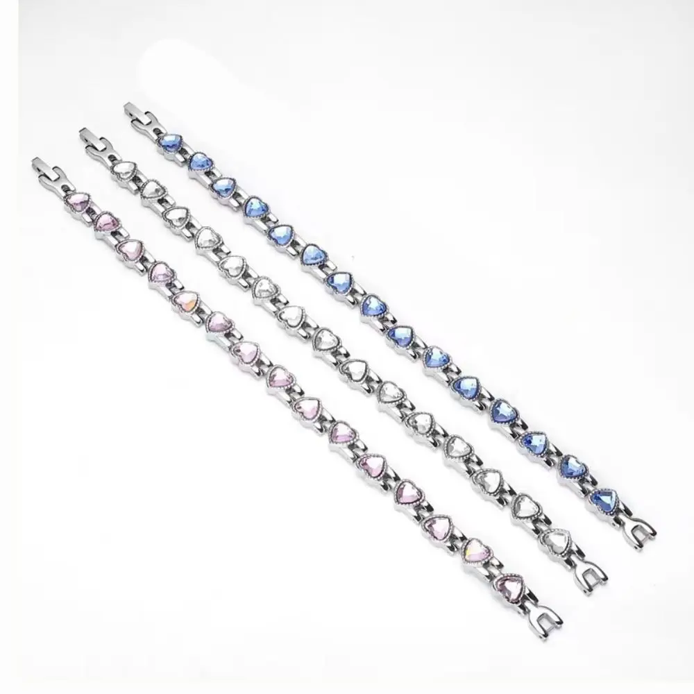 ハート型ラインストーン付きの調整可能な磁気ブレスレット,ホットフラッシュ,取り外し可能な合金,エネルギー,時代の思い出