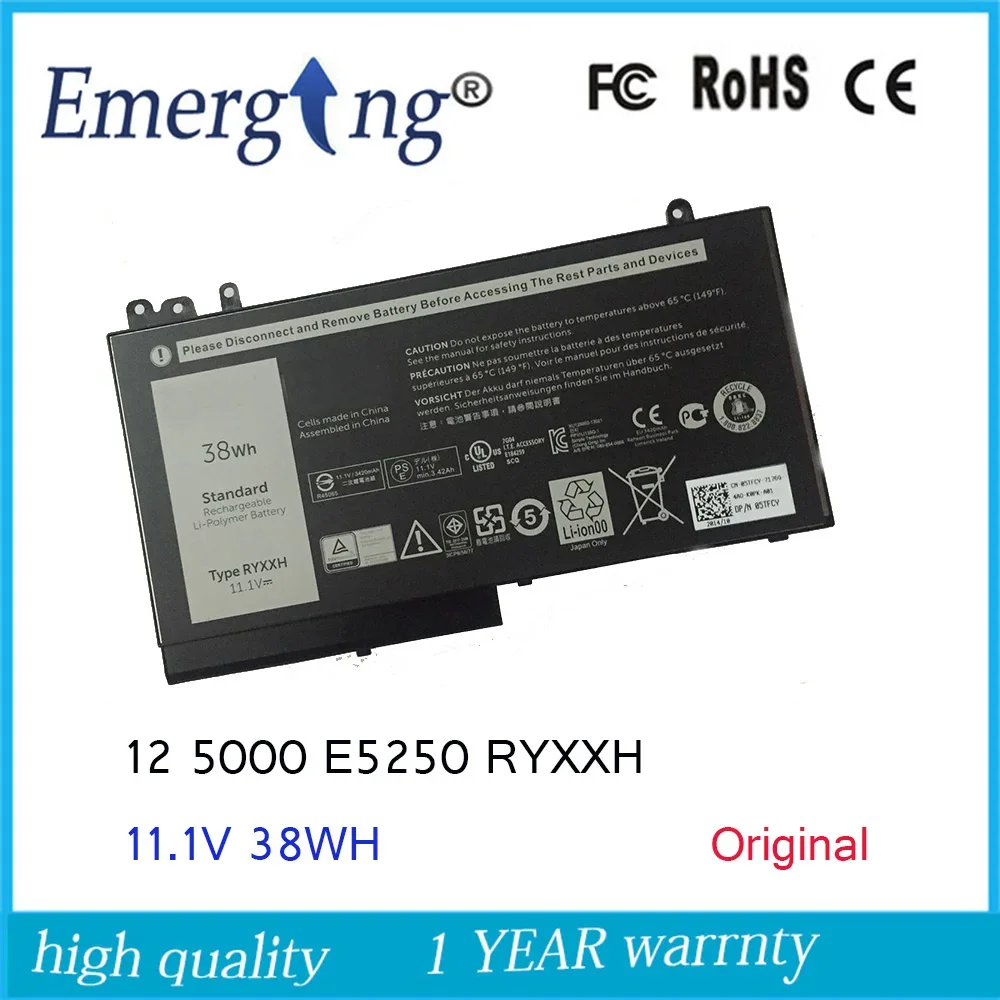 11.1V 38WH New Original Laptop Battery for Dell Latitude 12 RYXXH 5000 3160 E5250 E5450 E5550 5TFCY 09P4D2