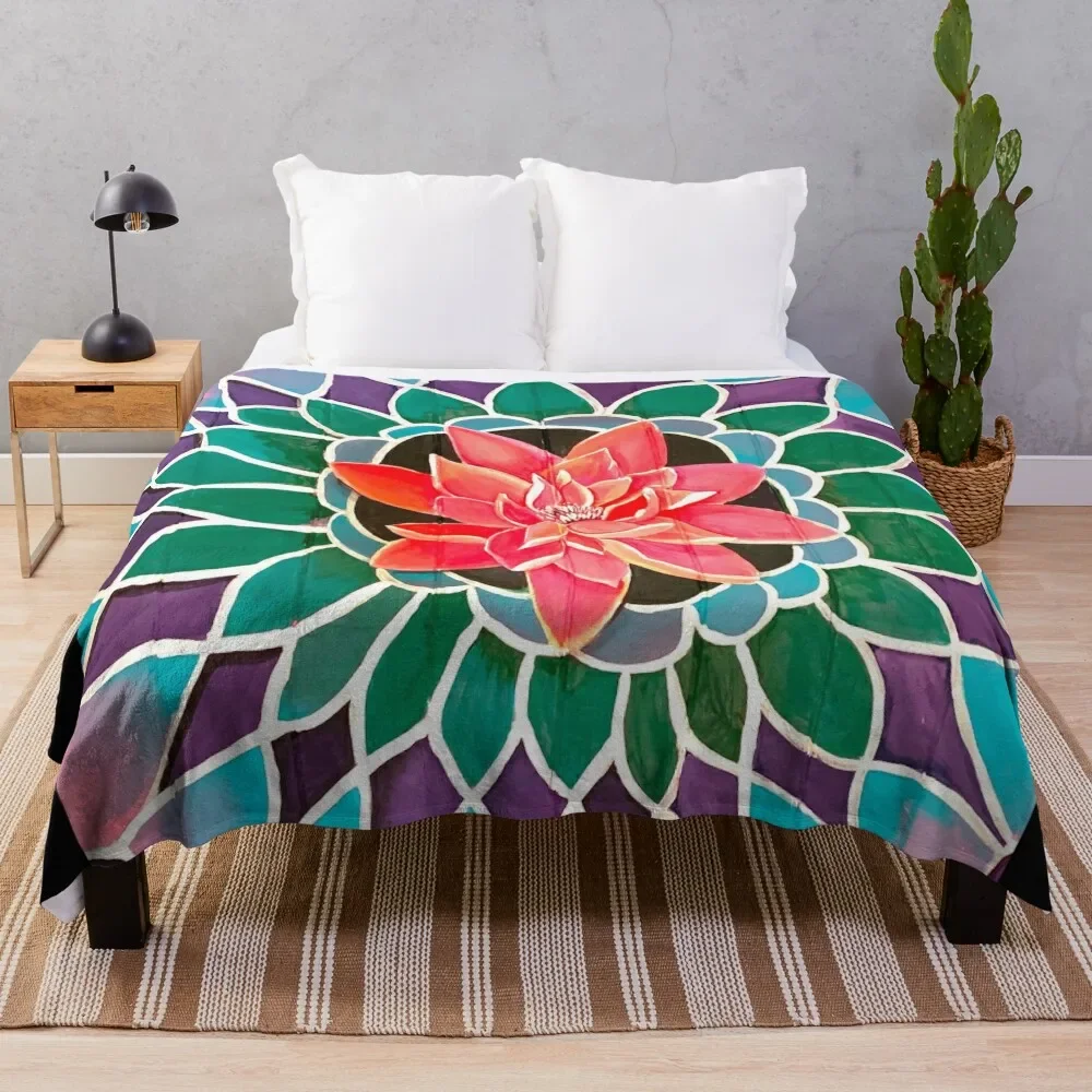 

Mandala on Wood Panels Throw Blanket Decoratives Flannel Fabric manga Fluffy Shaggy Blankets