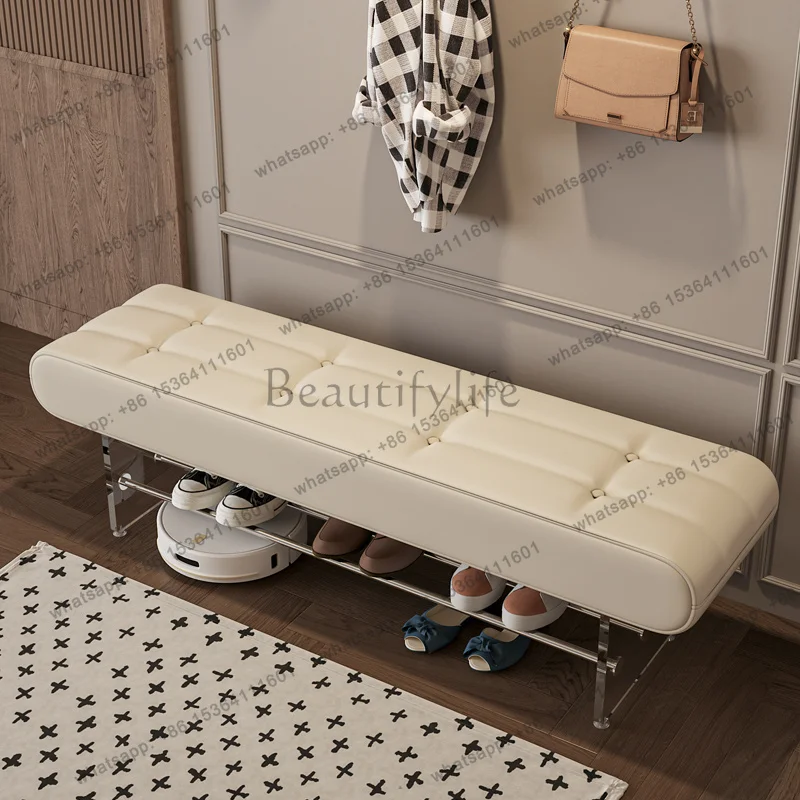 Home Door Comfortable Soft Pack Shoe Bench Sofa Benchs Furniture Acrylic Italian