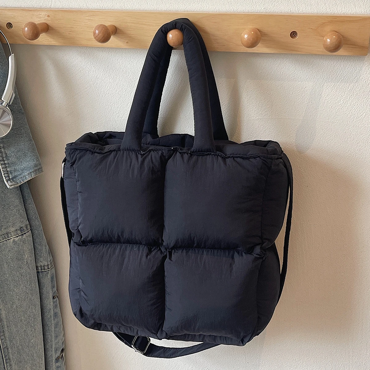 Borsa monospalla da donna, borsa da pendolare a tracolla regolabile versatile trapuntata morbida di grande capacità da donna