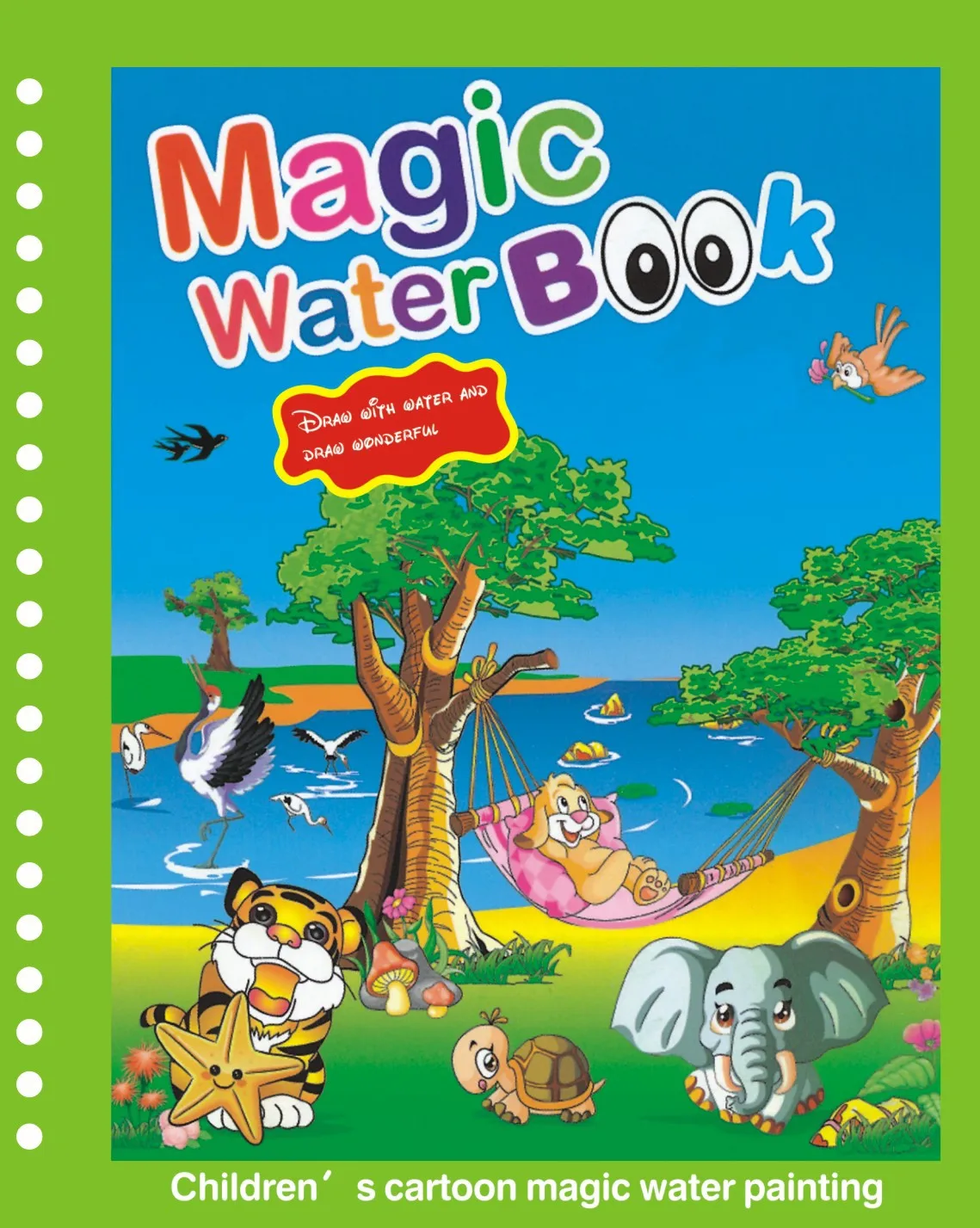 Il dipinto da colorare per la scuola materna del libro di pittura ad acqua del puzzle magico dei bambini può essere riutilizzato