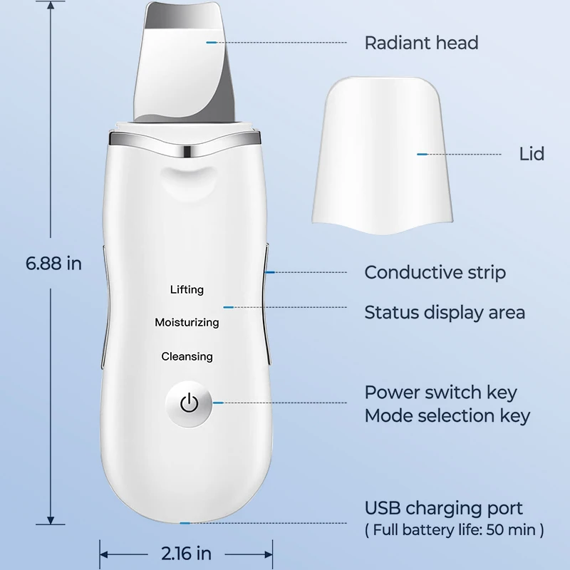 الاهتزاز الجلد الغسيل منظف للوجه مجرفة ملعقة مزيل الرؤوس السوداء المسام الأنظف تقشير مزيل الرؤوس السوداء مدلك الوجه #6