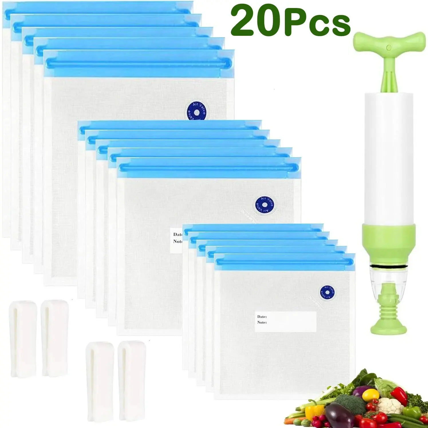 1-20PCS Food Vacuum Freshness Bag Refrigerator Sealing Bag Food Vacuum Freshness Bag Food Compression Bag