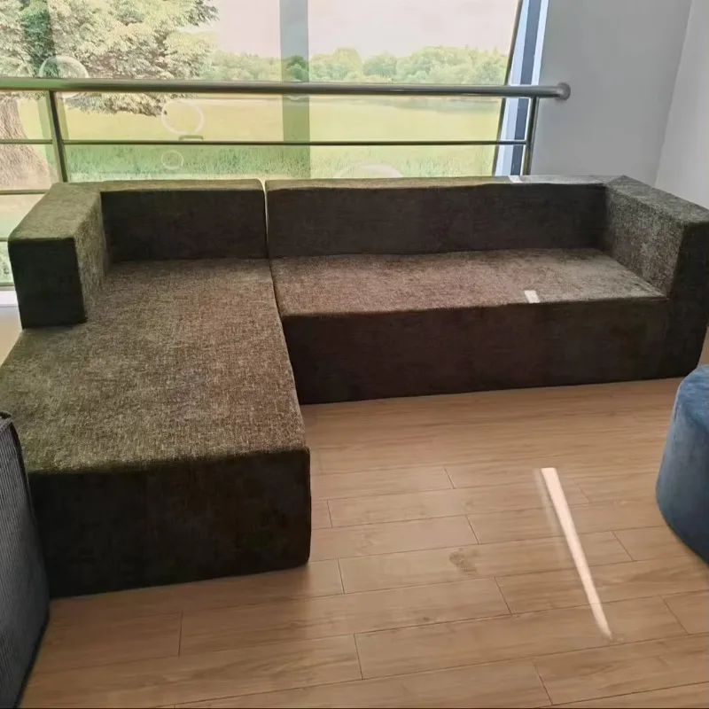 Modern Practical Vacuum Compressed Foam Sofa Rectangle Shape Sectional Fabric Sofa Couch Sofa Set for Living Room Bedroom