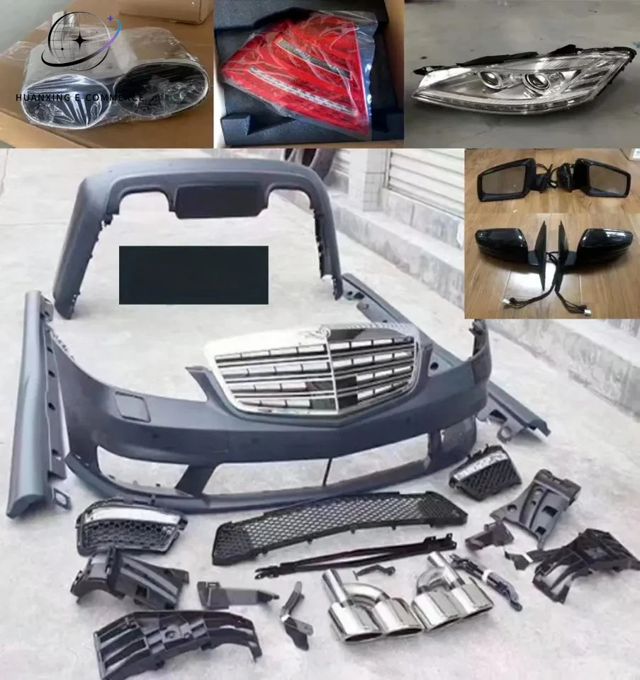 New Bodykit 2005-2013 S-Class W221 Facelift S65 Style Kit High Quality Xenon Headlights Bumper Grille Bolt-On Universal Fitment