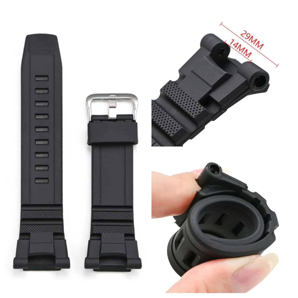 Resin Watch Strap for Men Electronic Watchband 29-14mm Concave Interface TPU Rubber Bracelet Men Sport Wristband