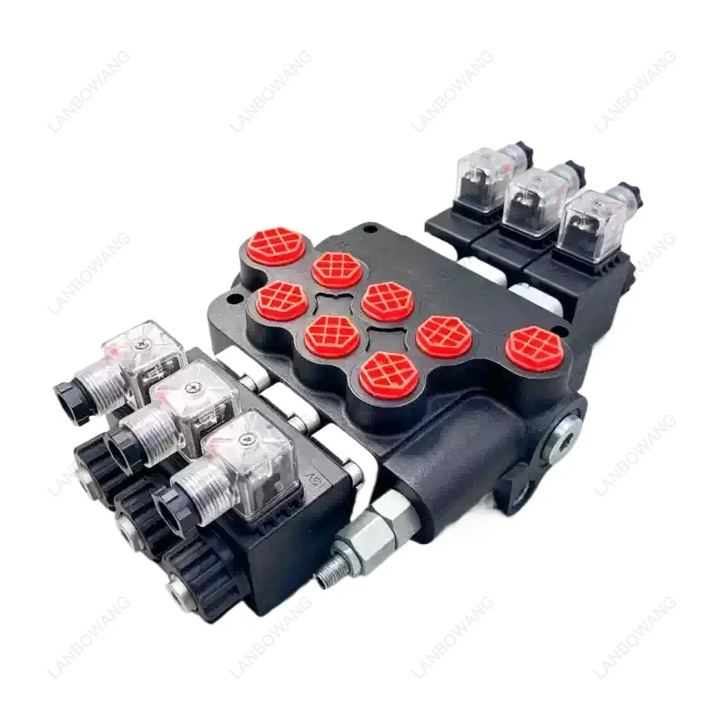 Proportional Multi-Way Directional Valve, 12V Integrated Electro-Hydraulic Manual Control for Mobile Machinery