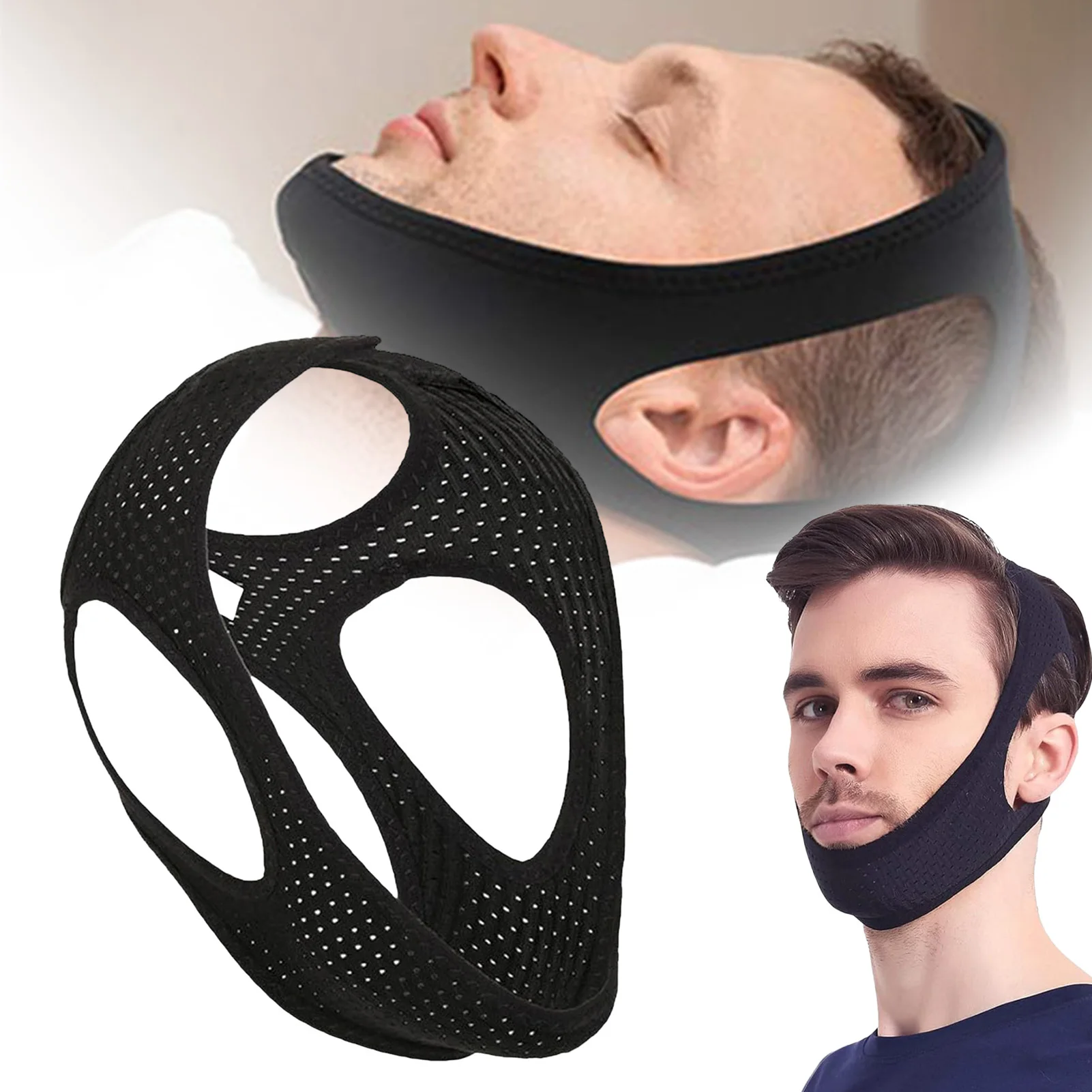 Adjustable Anti Snore Chin Strap Effectively Reduce Snoring Strap Mouth Guard for Men Women Daily Sleeping