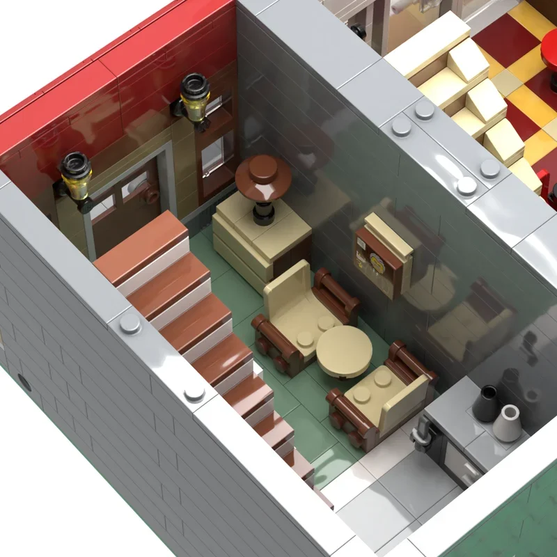 2903 Uds. Moc arquitectura Modular Bar y apartamento vista a la calle juego de bloques de construcción ladrillos de montaje juguetes niños DIY regalos educativos