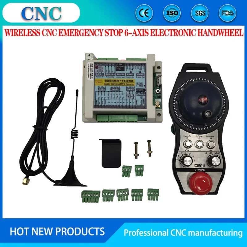 The numerical control emergency stop 6-axis electronic handwheel is suitable for SIEMENS, MITSUBISHI, FANUC, Baoyuan,