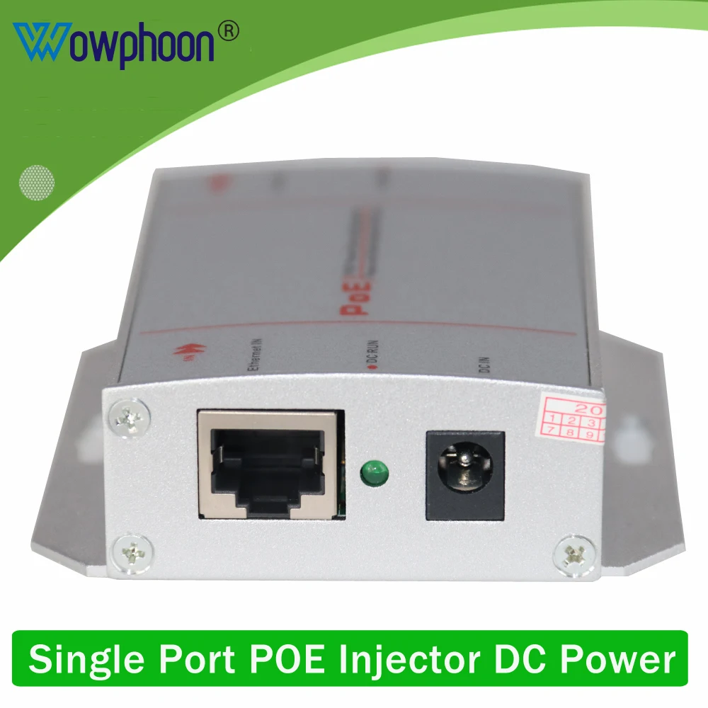 Single Port POE Injectors Outdoor POE Injector 24V 1.5A DC Power Gigabit Ethernet Input RJ45 802.3af  802.3at Standard 1000Mbps