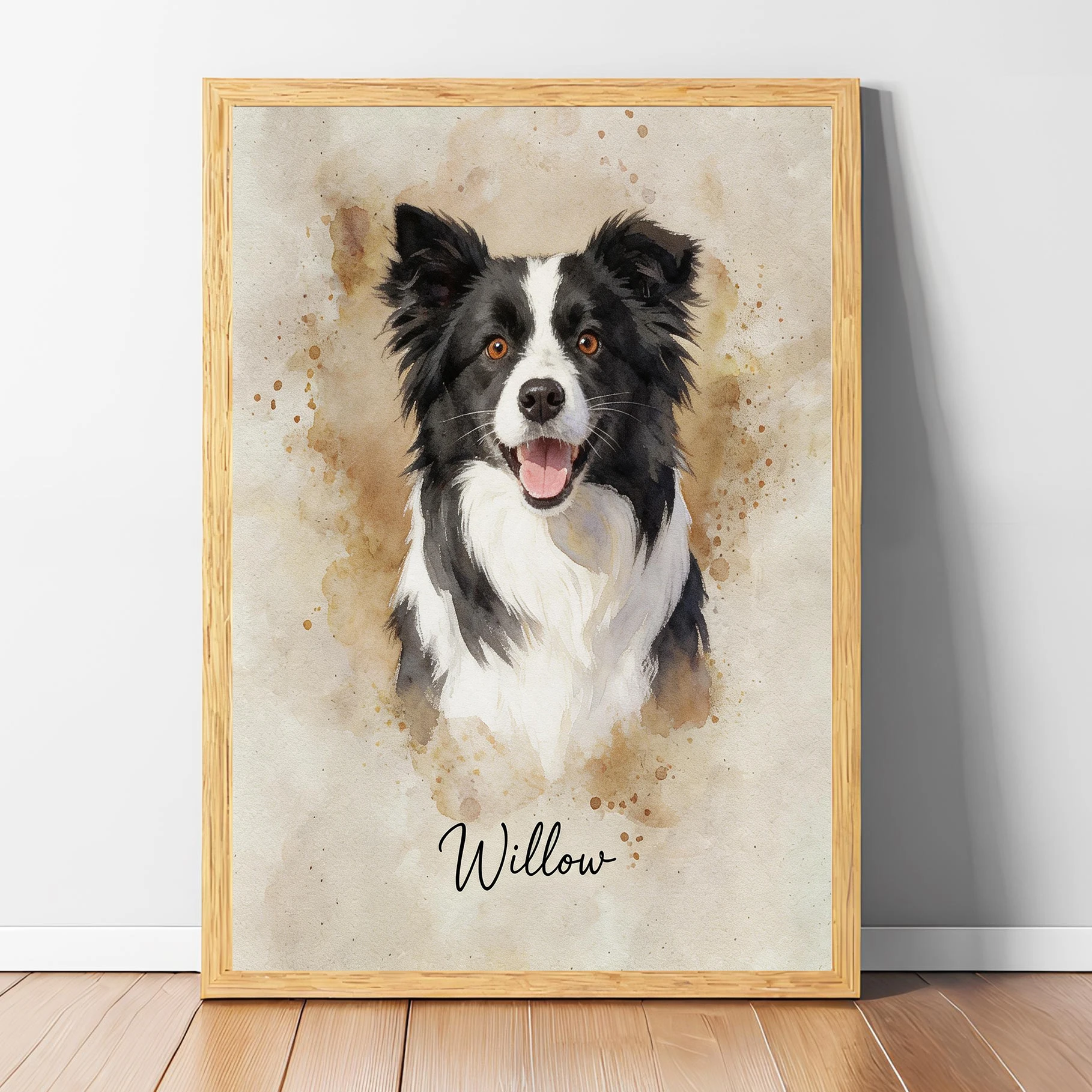 Personalized Pet Portraits Photo Name Custom Dog Cat Painting Gift Memorial Decorative Wall Art Custom Canvas Print Posters