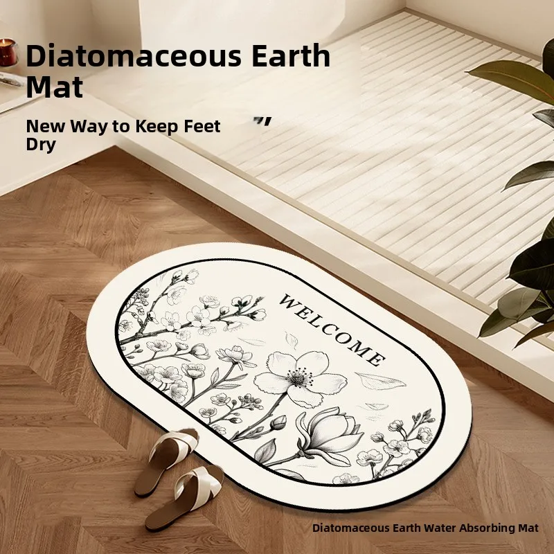 

Ультратонкий коврик для ванной в американском стиле, силиконовый, влаговпитывающий, противоскользящий, легкий, роскошный напольный ковер для туалета