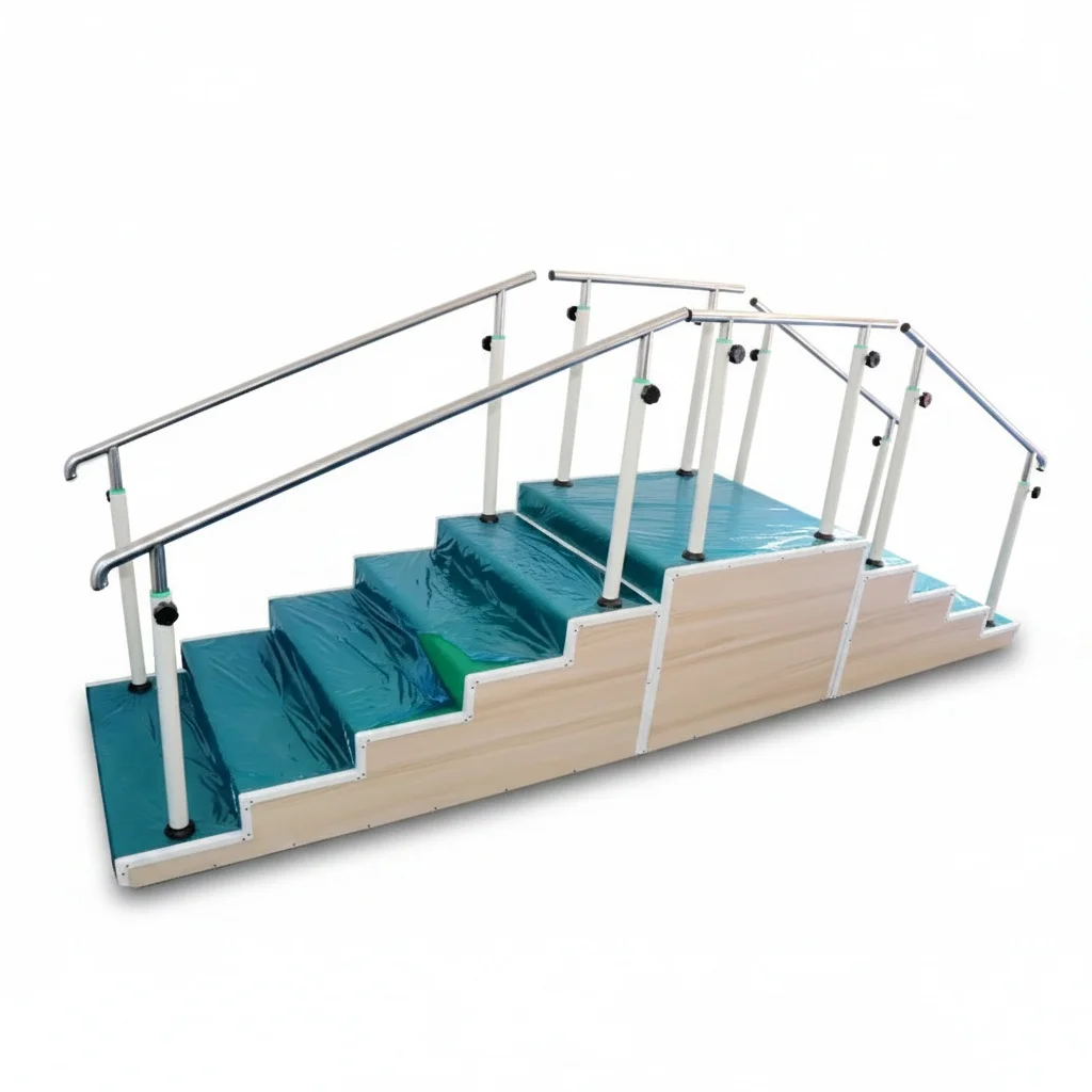 Physical Therapy Stairs, Two-Sided Stainless Steel Rehabilitation Training Ladder, 337cm Walking Assist Equipment