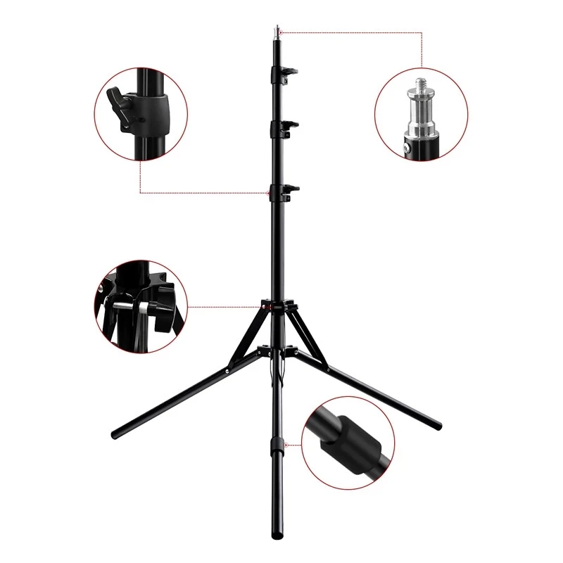 Accessories 1.6M 2M Live Fill Light Tripod Stand for LED Ring Light Photography Light Selfie Smart Phone SLR Camera Travel