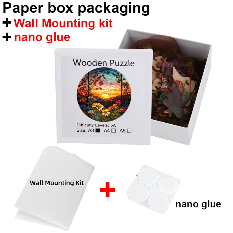 아름다운 나무 퍼즐 그린 일몰 꽃 재미있는 장난감 풍경 나무 퍼즐, 스마트 게임 라운드 모양 직소 퍼즐, 최고의 선물