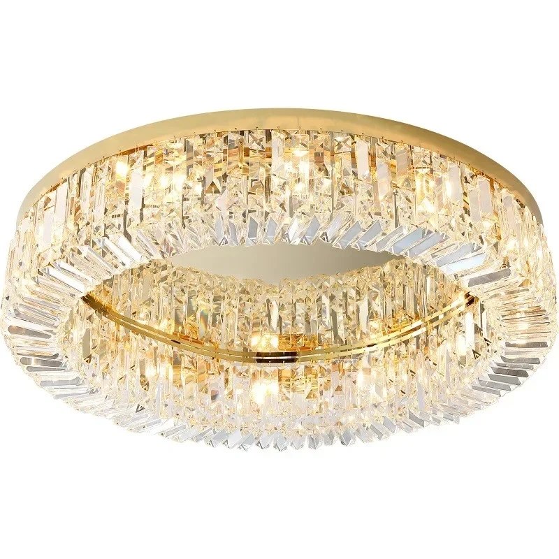 Nordic Luxury Crystal Ceiling Lights Modern Gold/Chrome LED Ceiling Lamps for Living Room Bedroom Hotel Hall Indoor Decor