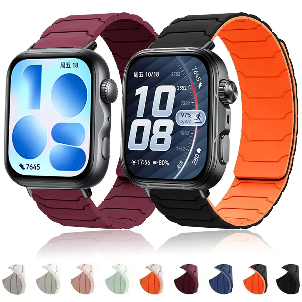 Magnetisches Silikonarmband für Huawei Watch Fit 5 Pro/5/4/3 Sportarmband für Huawei Watch Fit 5/4 Fit 4 Pro Uhrenarmband
