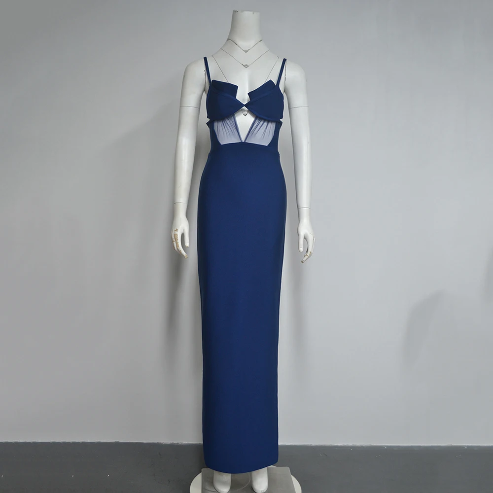 فستان نسائي عصري جديد لعام 2025 بفتحة رقبة شكل v عميقة مثير بحمالات على الورك معانقة بقصة ضيقة بدون أكمام فستان مرقع #5