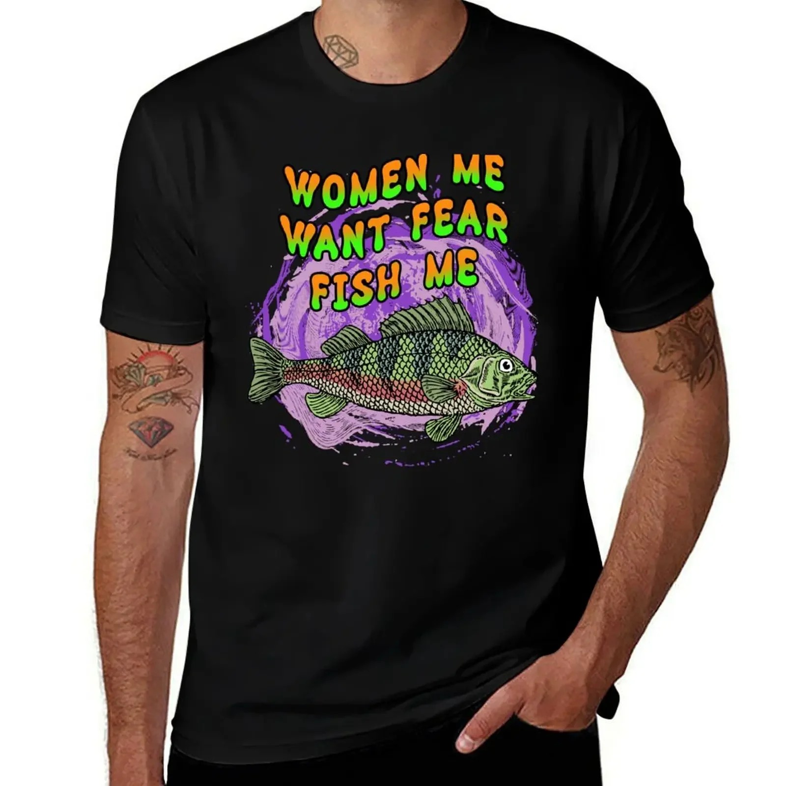 

Women Want Me Fish Fear Me T-Shirt kawaii clothes vintage graphic tee heavy weight t shirts for men