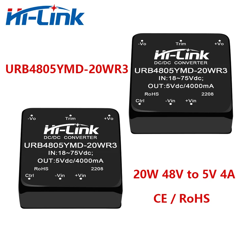 Imagem -05 - Módulo de Alimentação de Alta Eficiência Novo Mini Urb4803ymd20wr3 Hi-link 20w 48v a 3.3v 5000ma dc Pcs por Lote