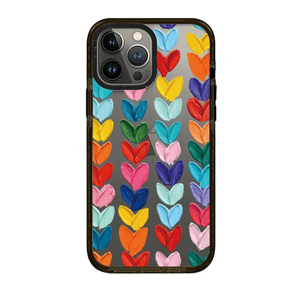 

Acrylic Colorful Hearts Frame Phone Case Cover for IPhone 11 12 13 14 15 Pro Max Case for IPhone 14 Pro Max