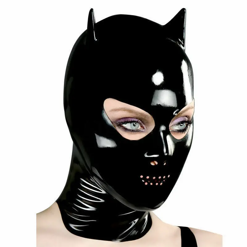 

Latex Rubber Fetish Catsuit Costume Masquerade sexy Party Hot Sale Custom Hood