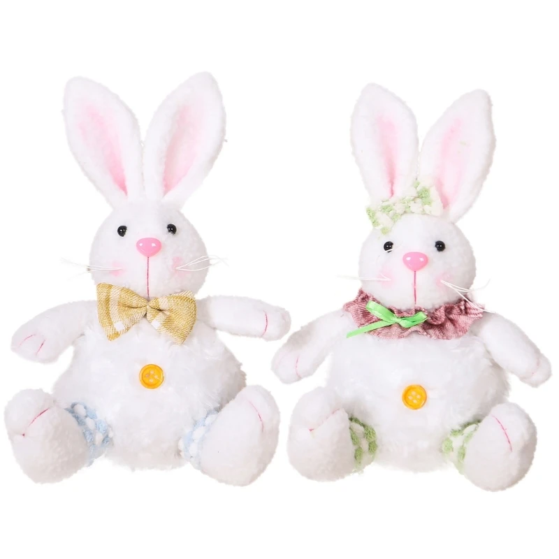 Unique Easter Rabbit Doll Bunnies Decorations Rabbit Statue Festival Decors Safe Plushs Toy Delicate Doll Gift for Kids