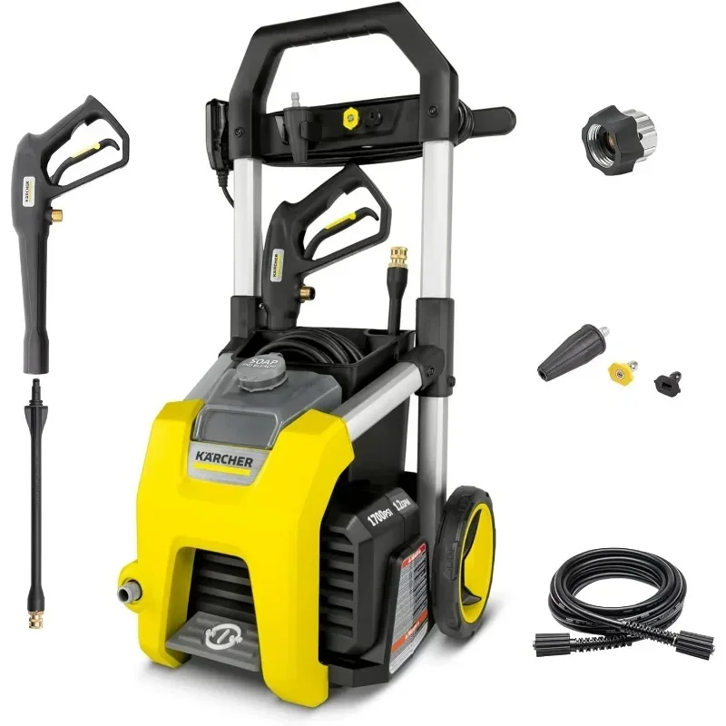 Kärcher K1700 Max 2125 PSI Electric Pressure Washer with 3 Spray Nozzles - Great for cleaning Cars, Siding, Driveways