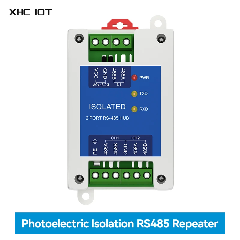 

Photoelectric Isolation Industrial 2-way Cache RS485 Hubs DC9-40V CDEBYTE E810-R12 ESD Protection Power and Signal Isolation