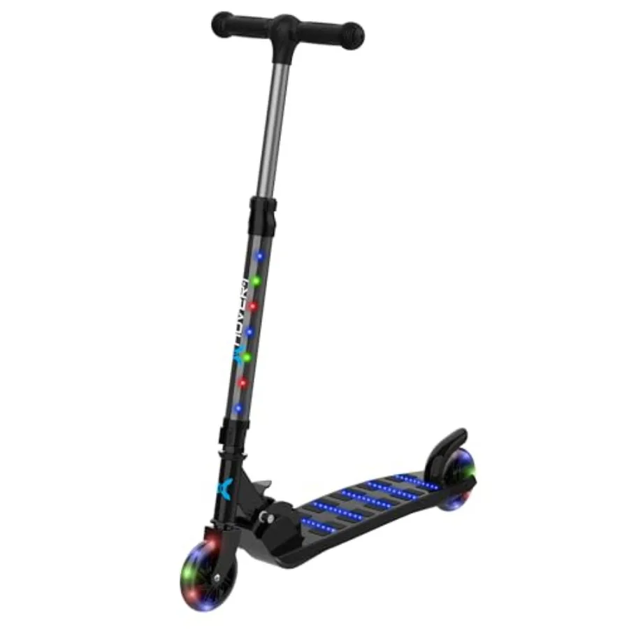 

Нано-самокат для детей от 5 лет с осью, позволяющей поворачивать, с цельными полиуретановыми шинами, тонкий дизайн, грузоподъемность до 110 фунтов, безопасный, черный цвет