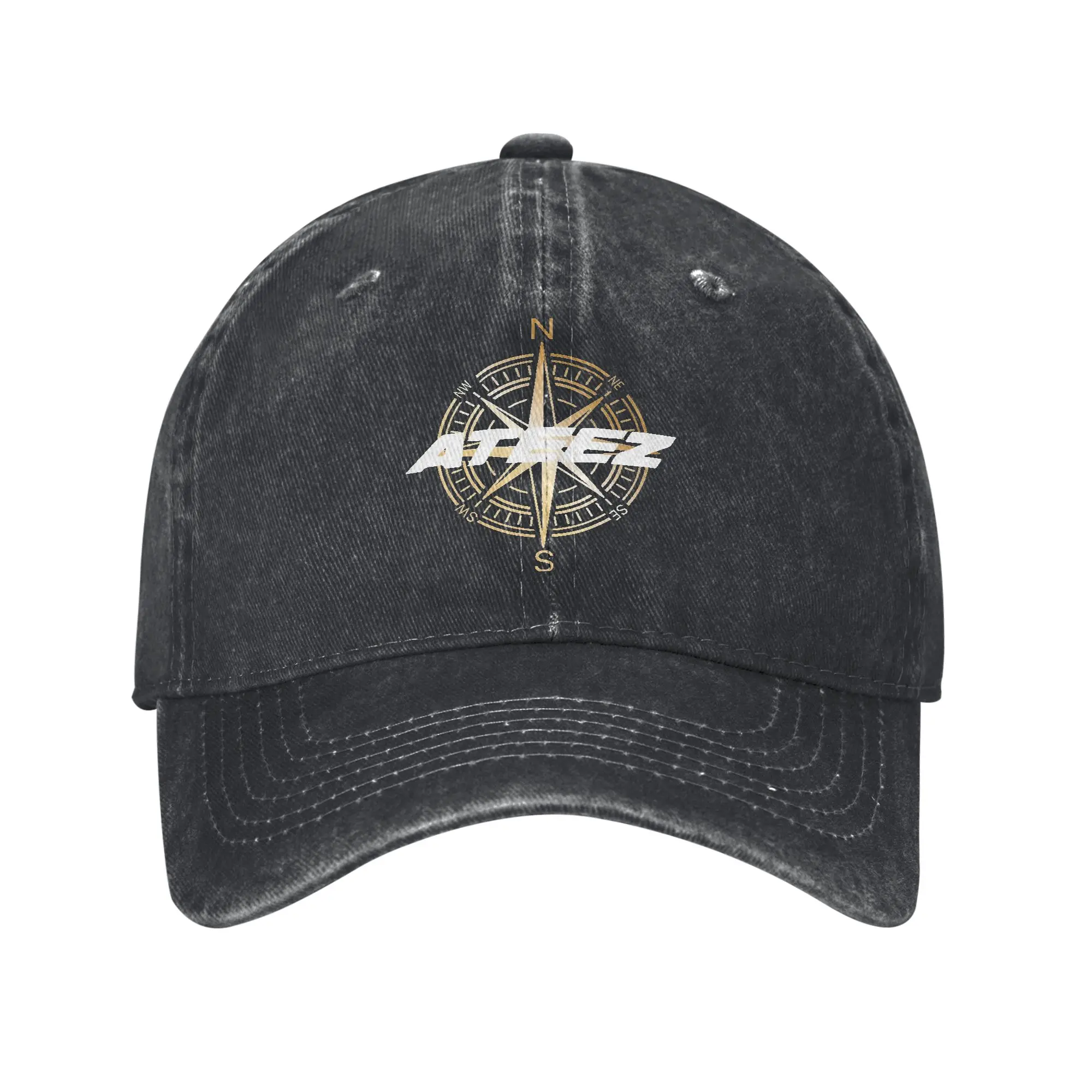 Bonés de beisebol Ateez coreano Kpop moda angustiado algodão snapback chapéu para homens mulheres todas as estações boné de viagem ajustável