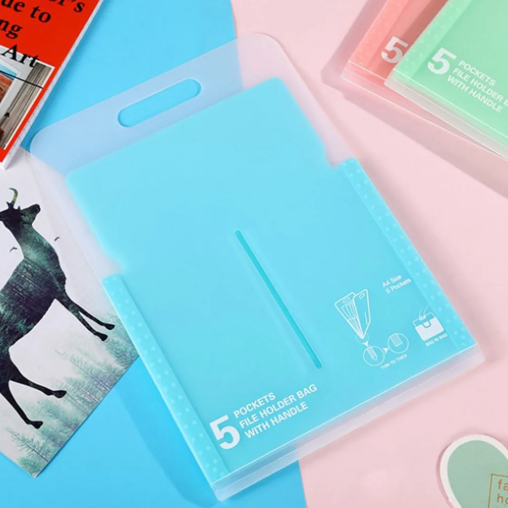 

Portable Folder A4 Pockets Document Organizer Lightweight PP Material Multiple Sections Travel Office Use