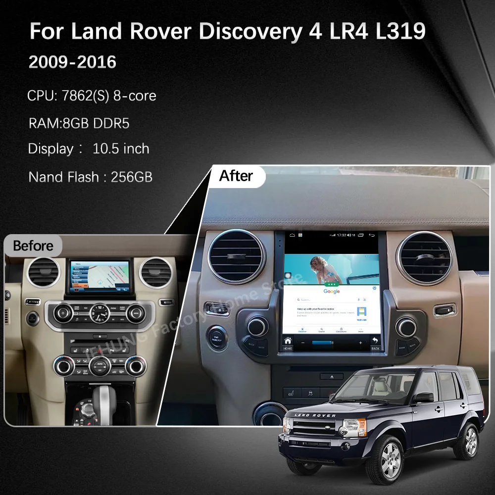 Latest used For Land Rover Discovery 4 LR4 2009-2016 Android 12 Car multimedia player GPS CarPlay Radio 4G WiFi Navigation 8+256