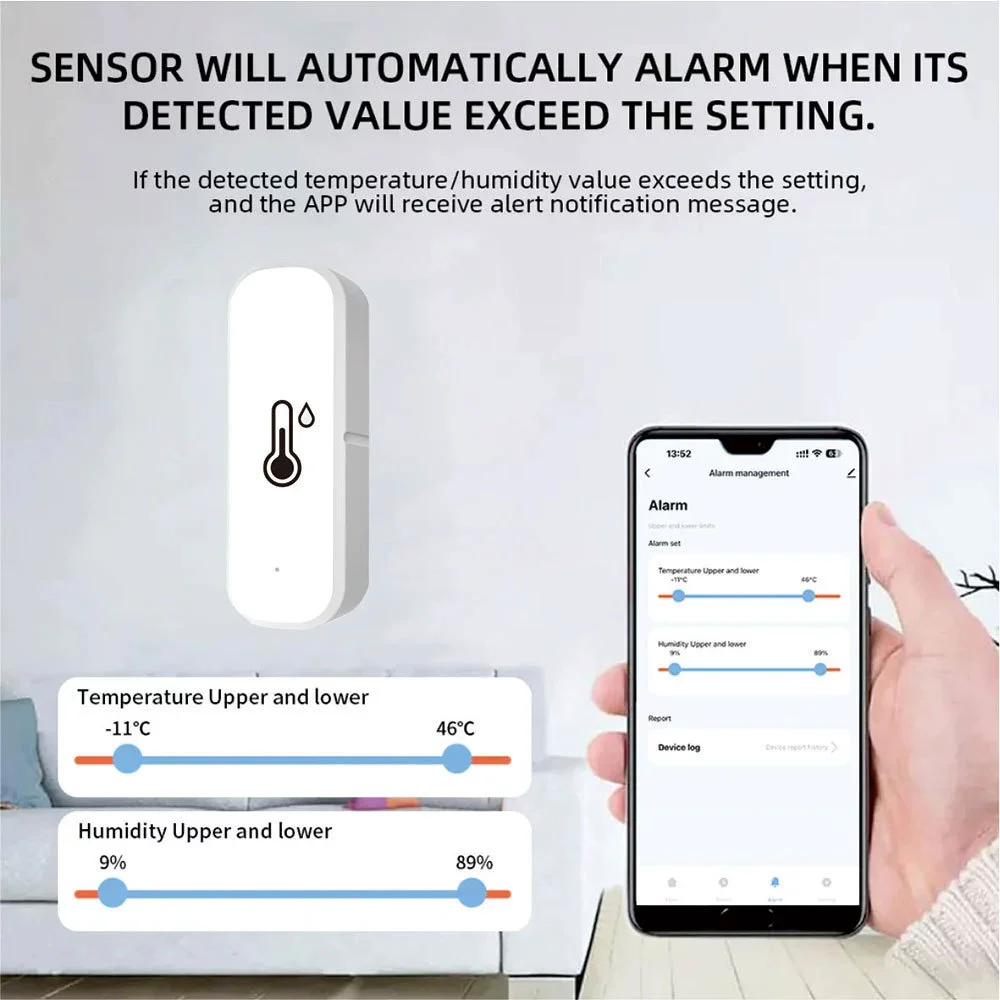 Smart Home Furniture - Zigbee Smart Temperatur- und Feuchtigkeitssensor Innenthermometer