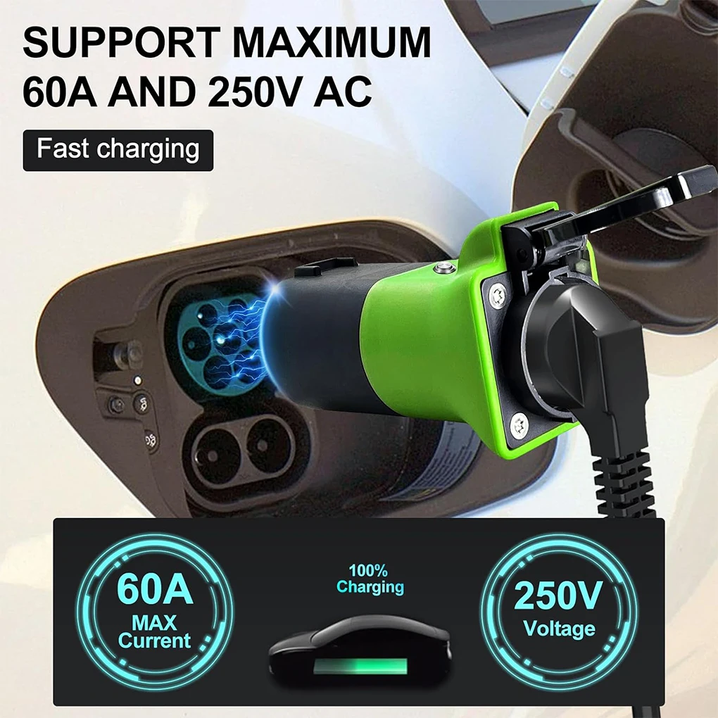 EV Charging Adapter Charging Adapter Compatible With MG4 MG5 MG ZS MG 5M 3.5KW 16A 220V Type 2 Male Plug Adapter