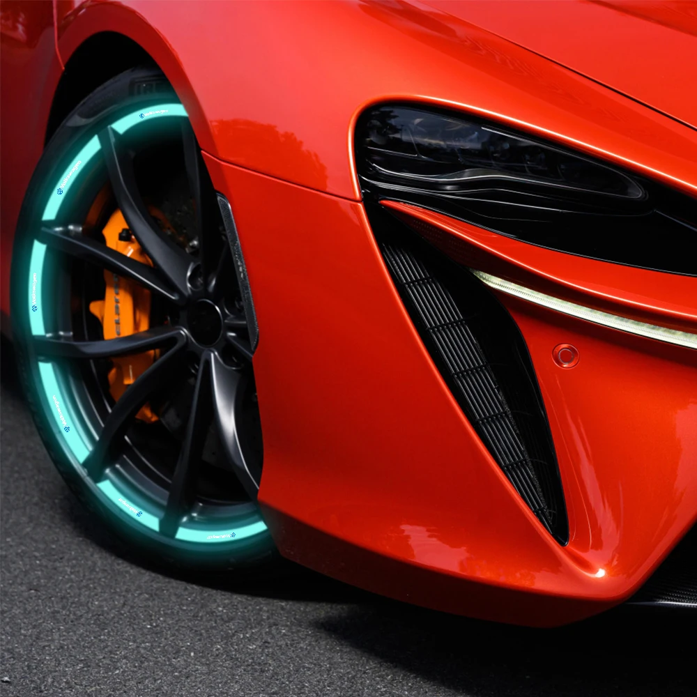 Car Wheel Rim Strip Reflectors Stickers Auto Accessories For Volkswagen VW GTI Golf Polo Passat Mk6 MK7 Tiguan R32 R RLine Jetta view 4